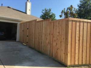 vertical wood plank fence