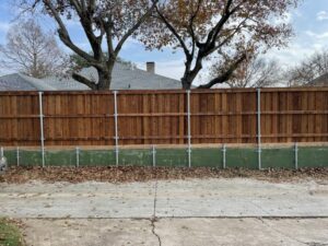 vertical wood plank fence