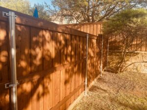 vertical wood plank fence