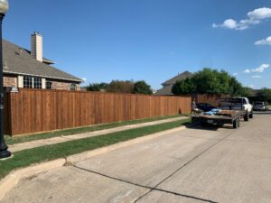 vertical wood plank fence