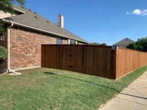 vertical wood plank fence