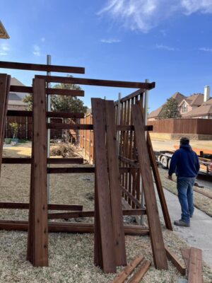 wood fence installation